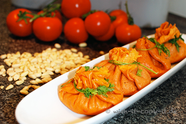 Tomaten-Crêpes-Säckchen